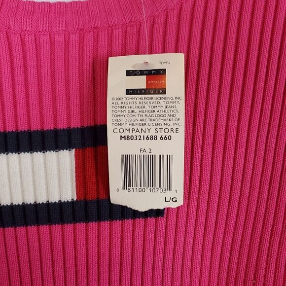 Tommy Hilfiger Vintage Y2k Pink Ribbed Sweater - Picture 5 of 7